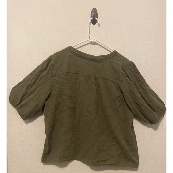 NWT Knox Rose Elbow Sleeve Gauze Olive Button Down Shirt XL - Picture 5 of 6